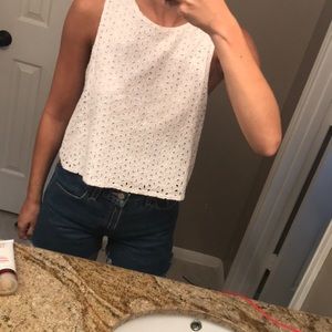 Cropped preppy flower top